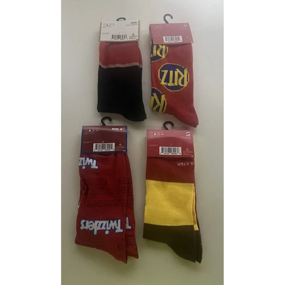 4 Pairs Novelty Socks Brand New‎ Pringles Twizzlers Ritz Heinz